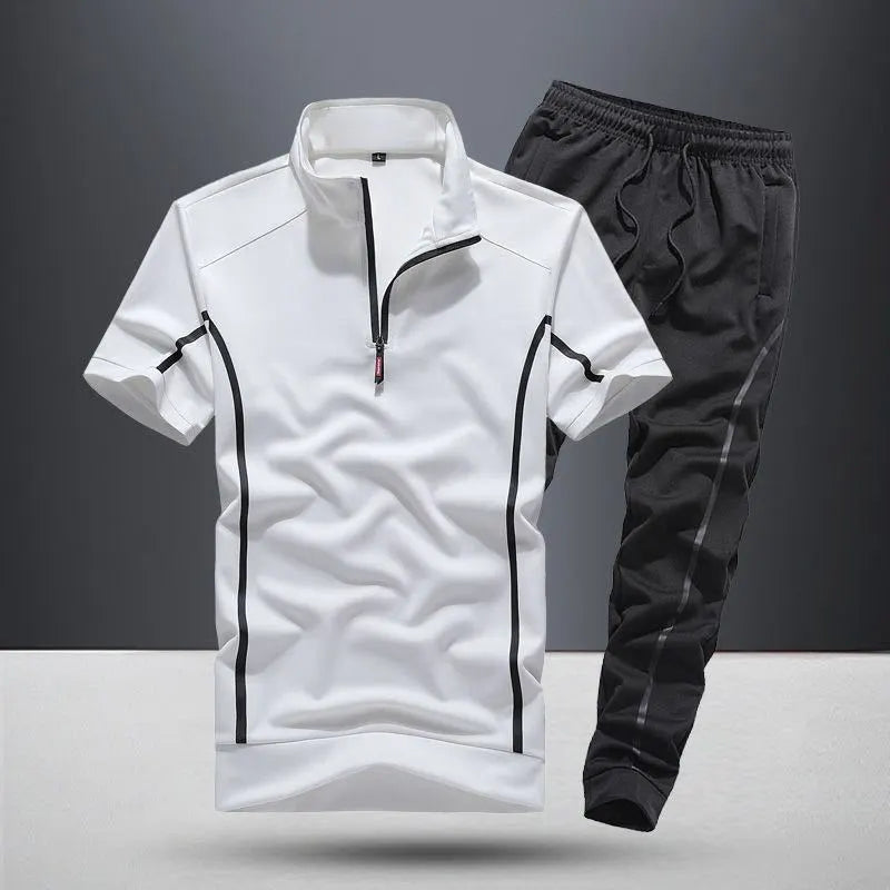Top Pants Sets Man Polyester T Shirt Slim Fit Sports Suits Cotton Essential Fashion Tracksuit Cheap Young La Kpop Men's Clothing