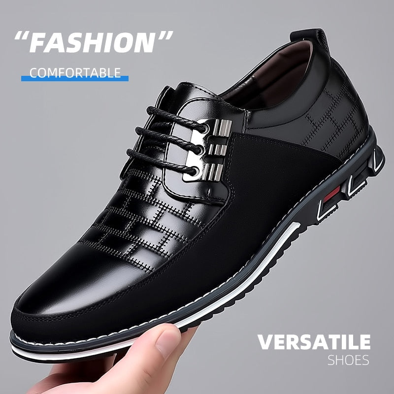 saferido Trending Leather Shoes for Men Business Casual Dress Shoe Lace Up Formal Party Men Shoes Comfortalbe All-match Wedding Oxfords