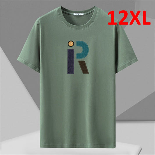 9 Color Summer T-shirts Men Plus Size 10XL 12XL Tshirt Casual Short Sleeve Tops Tees Male Cotton T Shirt Big Size 12XL Black Red