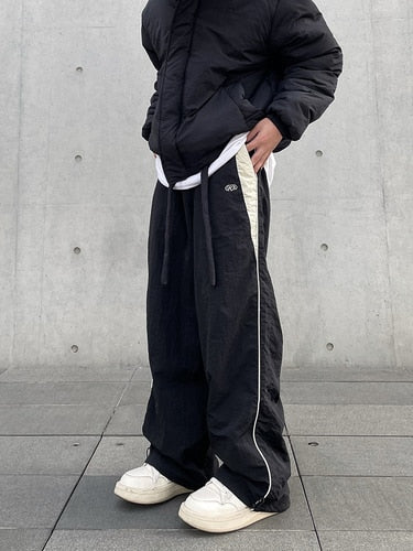 Baggy Pants for Men Parachute Vintage Oversize Joggers Harajuku Streetwear Sweatpants Black Wide Leg Trousers Male
