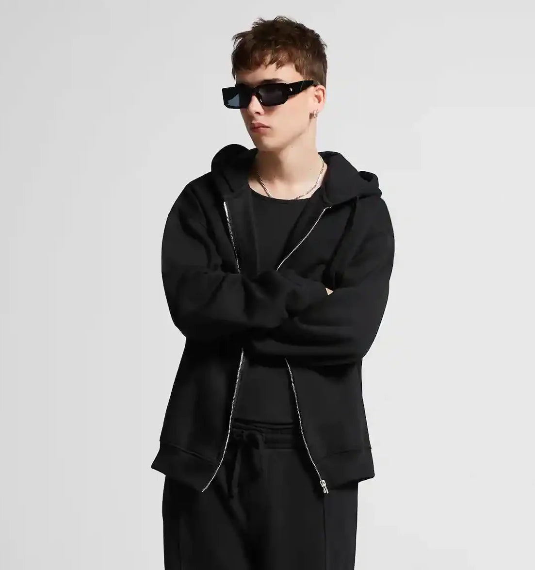 saferido 600GSM 95% Cotton Solid Retro Oversize Hoodie Unisex Winter Warm Zipper Up Open-Up Hoodies Vintage Classic Streetwear Loose Coat