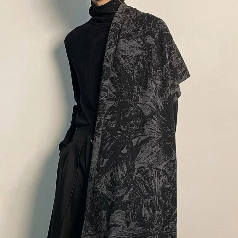 saferido Mens Japanese Style Wind Warm Long Imitation Cashmere Scarf 2024 Spring Versatile Personality Scarf Multi-Purpose Shawl Unisex