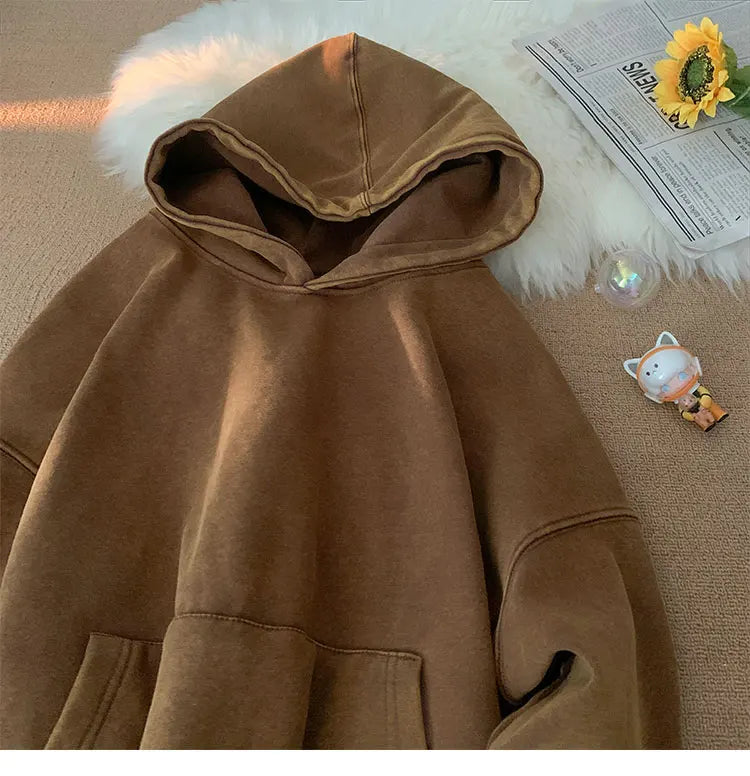 saferido Men Sweatshirts Washed Hoody Vintage Streetwear Baggy Fashion Harajuku Female Casual Hoodies