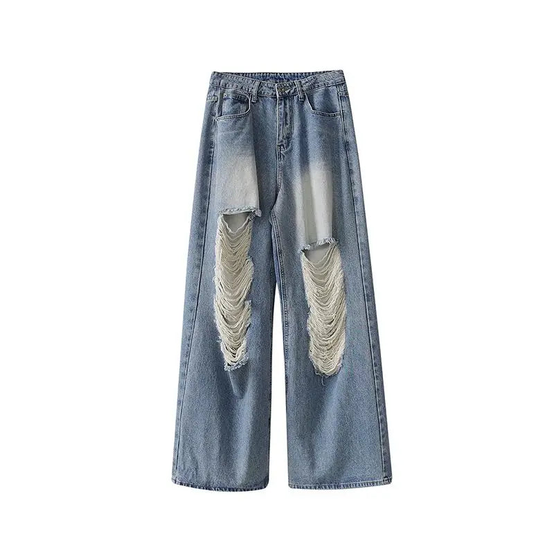 saferido Hole Ripped Jeans for Men Korean Fashion Tights Men's Pants Hip Hop Women's Casual Trendyol Streetwear Hip Hop Grunge Baggy Straight