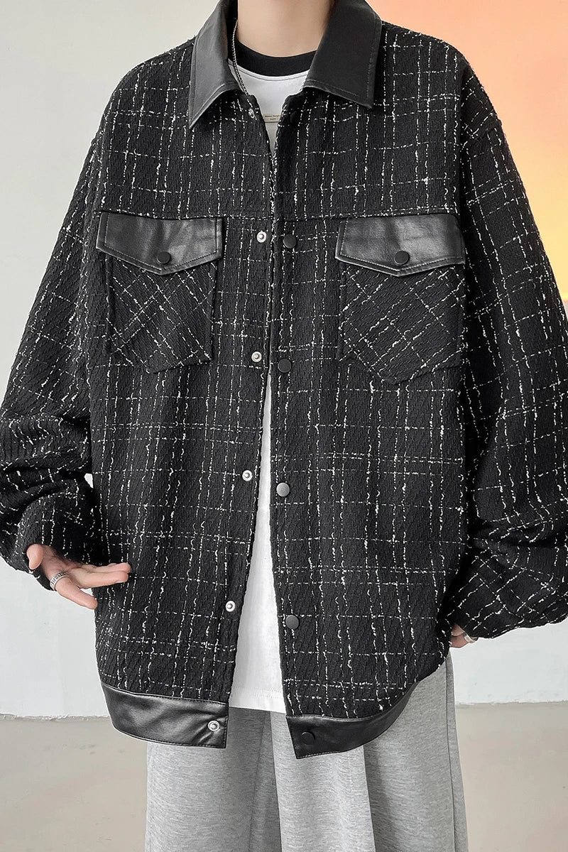 saferido Men's Korean Style Clothes Loose Fitting Harajuku Outerwear Spring Jackets Original Clothing Popular Coats