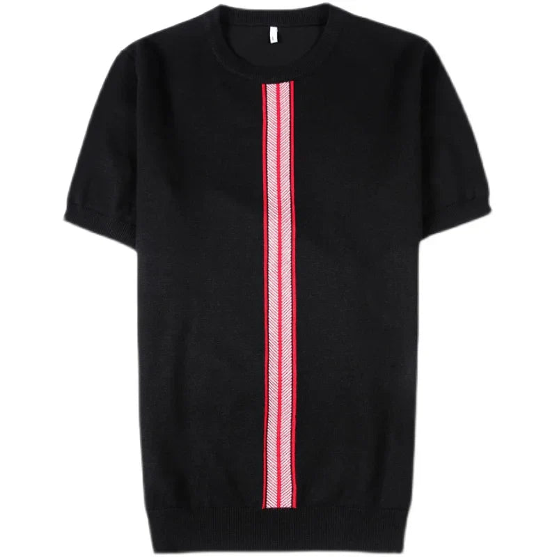 saferido British style Men's Spring Summer Casual Short Sleeve Sweater/Male Slim Fit O-Neck Fashion Knitted Shirt Plus Size S-4XL