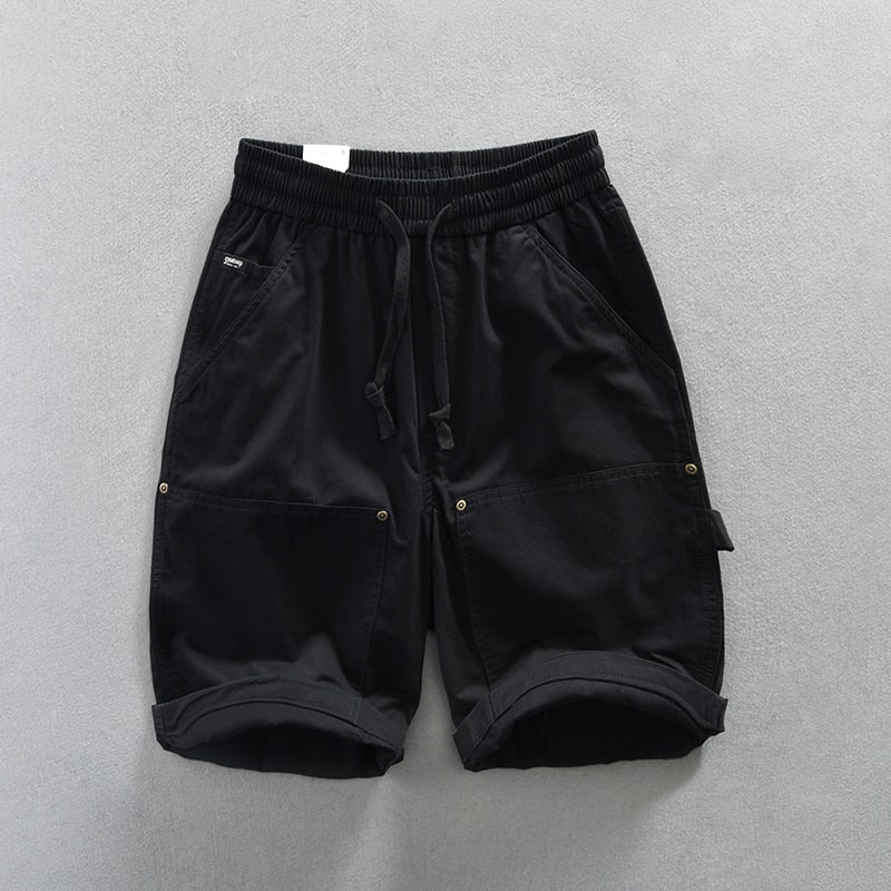 Summer Cotton Shorts Men Oversize 4XL Breathable Vintage Drawstring Casual Comfortable Shorts