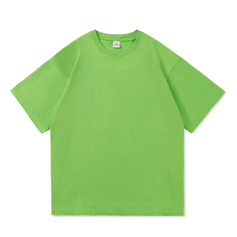 Men Oversized Graphic Solid T Shirts Colorfuls 100% Cotton Mens White Classical Tee Male Short Sleeve O-Neck Tops