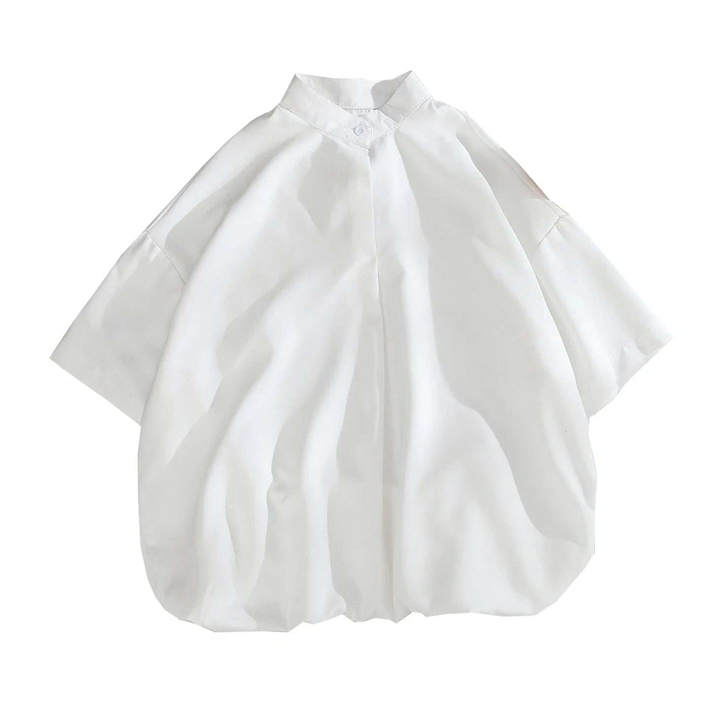 saferido Ice One Button Korean Fashions Shirts & Blouses Summer Short Sleeve Vintage Shirts Mens Casual Japanese Style Tops 5XL