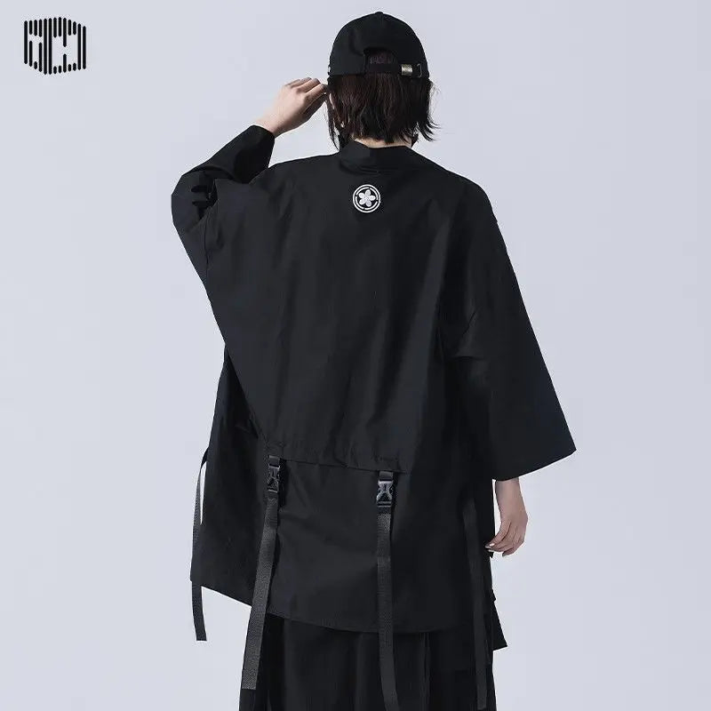 saferido Techwear T-shirt Punk Gothic Clothes Goth Clothes Summer Short Sleeve T-shirts Coat Japanese Style Streetwear Hip Hop