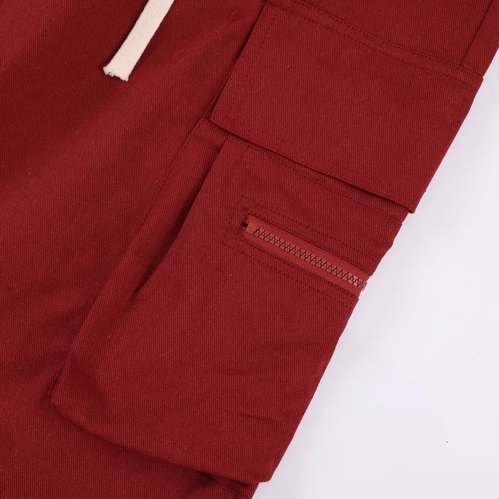 saferido Y2K Red Cargo Pants for Men Harajuku Black Trousers Male Streetwear Hip Hop Pocket Loose Casual American Safari Style