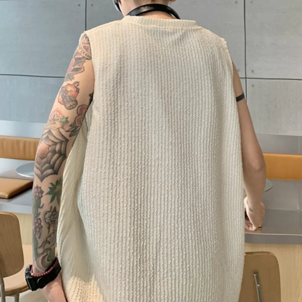 saferido Men Tanks Tops Streetwear Simple Summer Baggy Solid Colors New Arrival Comfortable Casual Popular All-match Tops Korean Style