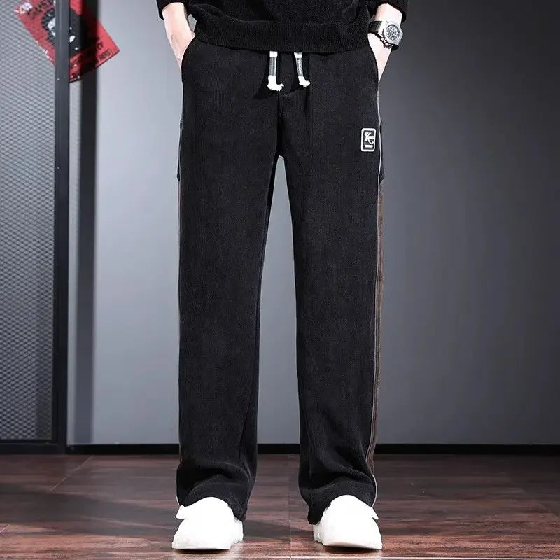 saferido Pocket Trend Polyester Male Trousers Classic Clothes Low Price Stylish Korean Style Baggy Men's Casual Pants Original Clothing