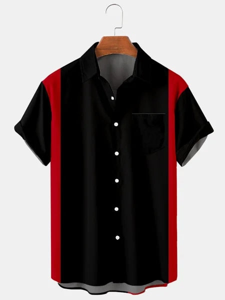 5XL Hawaiian Men's Shirt Colourful Striped Camisa Short Sleeve Shirts For Men Casual Top Oversized Tee Shirt Men Clothing
