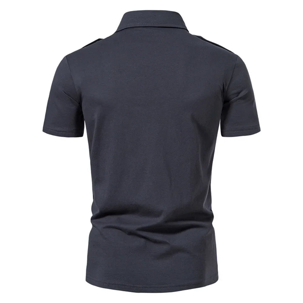 New High Quality Men Solid Color Shirts Summer Short Sleeve Casual Shirt Cotton Slim Fit Chemise Homme Men Clothing S-XXL