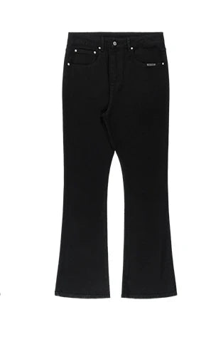 S-3XL Flare Jeans Men Autumn Pure Color Daily Simple Windproof Classic Trousers Chic Comfortable Hip Hop Mopping Bottoms