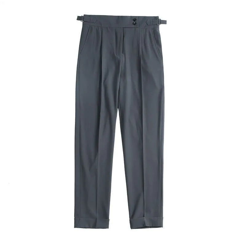 Men's Luxury Button-down Draped Baggy Suit Pants Casual Solid Color Straight Premium Elegant Dress Pants New Spring