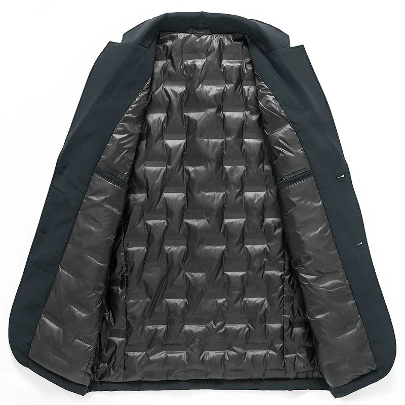 High-end new suit down jacket fashion handsome men lapel slim slim new national standard cashmere depth Blazers (M-4XL)