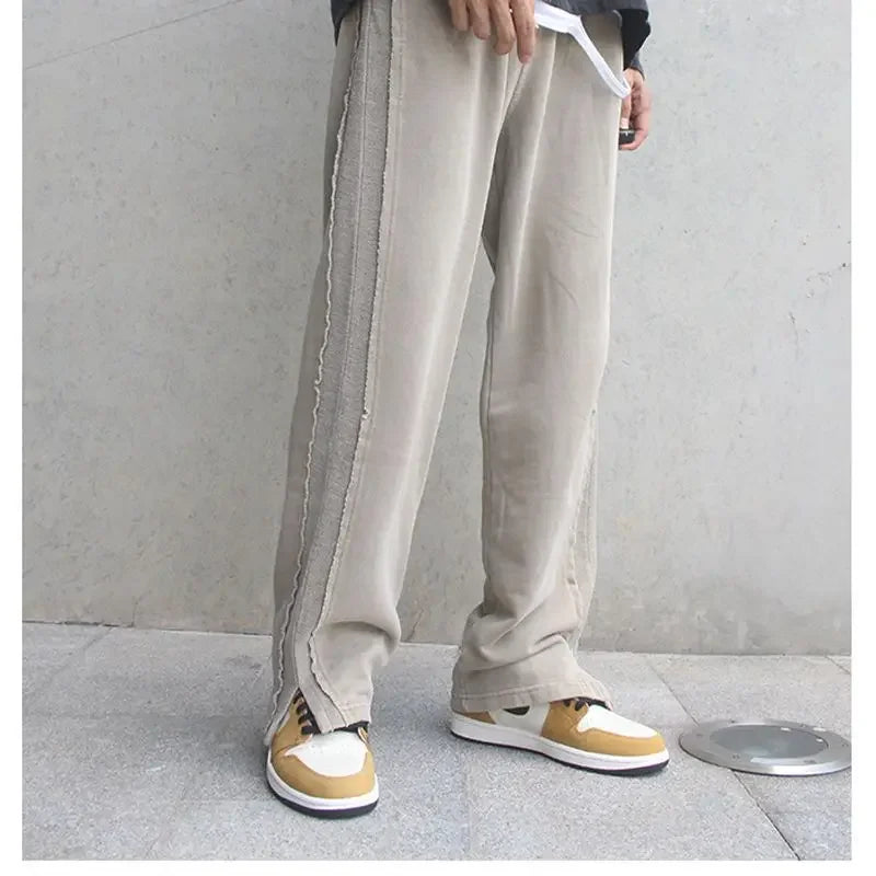 saferido Men's Casual Pants Wide Korean Style Y2k Free Shipping Baggy Harajuku Streetwear Cotton Trousers Male Sale Classic Fashion Long