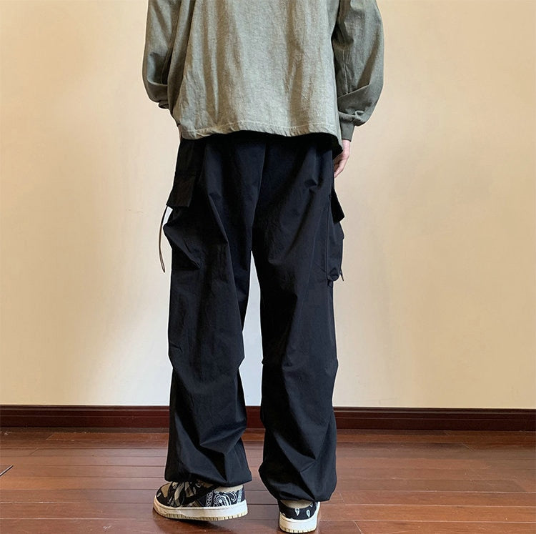 Cargo Pants Men Streetwear Hip Hop Pants Elastic Waist Harem Ankle length Trousers Black Harajuku Casual Pocket Women Pants