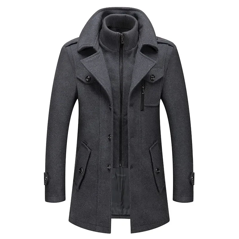 Autumn Winter Men Wool Coat New Thickening Warm Coat High Quality Design Wool Coat Male Fashion Casual Overcoat Clothing