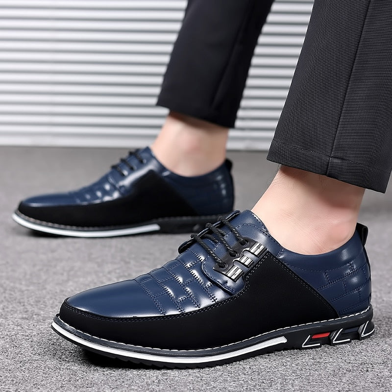 saferido Trending Leather Shoes for Men Business Casual Dress Shoe Lace Up Formal Party Men Shoes Comfortalbe All-match Wedding Oxfords