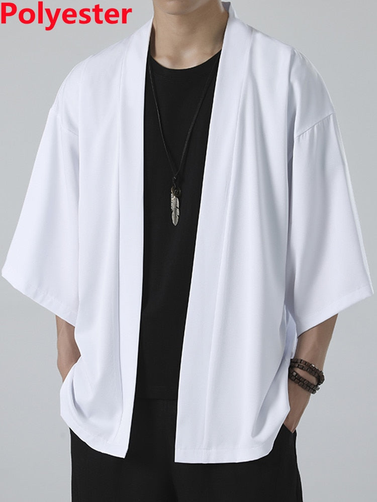 Kimono Japanese Costume Men Coat Harajuku Style Tops Japan Haori Cardigan Chinese Traditional Jacket Loose Shirt Yukata Coats
