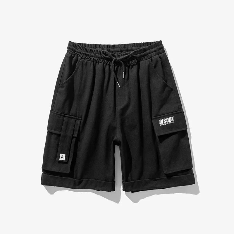 saferido Oversize Casual Shorts Men's Thin Street Trend Big Pocket Overalls Sports Loose Straight Pants Printed Letters Summer Clothes