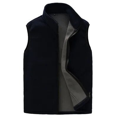 Men Winter Fleece Vest Male Thick Warm Waistcoat Outwear Casual Thermal Soft Vests Mens Windproof Sleeveless Jacket,