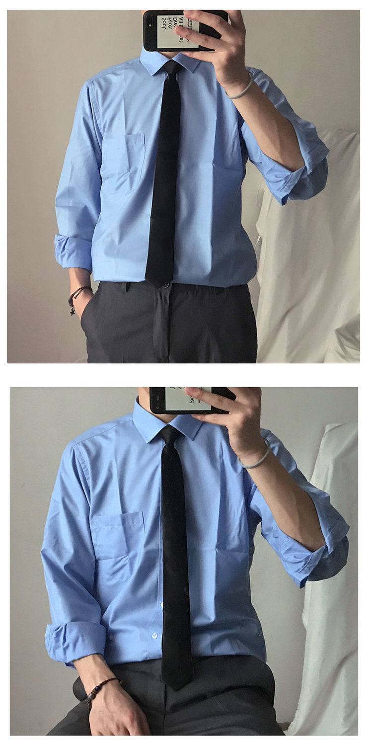 saferidos British Style Solid Long Sleeve Shirts Men Clothing Spring Autumn Slim Fit Business Casual Formal Wear Blouse Tops WA02