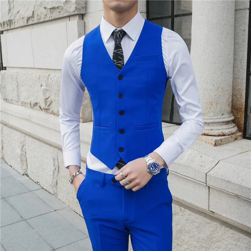saferido Men spring high quality Business suit Vest/Male slim fit fashion office dress Blazers Vest 4XL-M