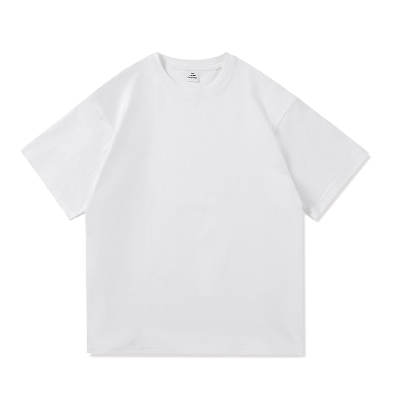 Summer Fashion Men's T Shirt Casual Solid Short Sleeve Classical Tee Mens 100% Cotton Oversized Hip-Hop Top Tees 5XL