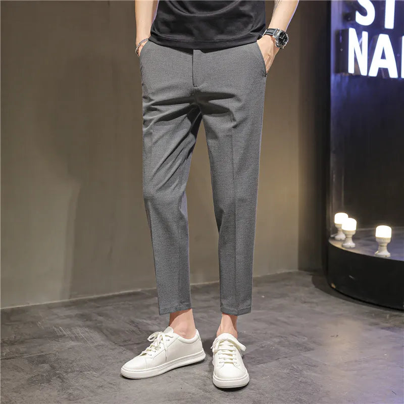saferido British Style Summer Thin Business Dress Suit Pants Men Clothing Slim Fit Casual Office Trousers Formal Plus Size 28-38