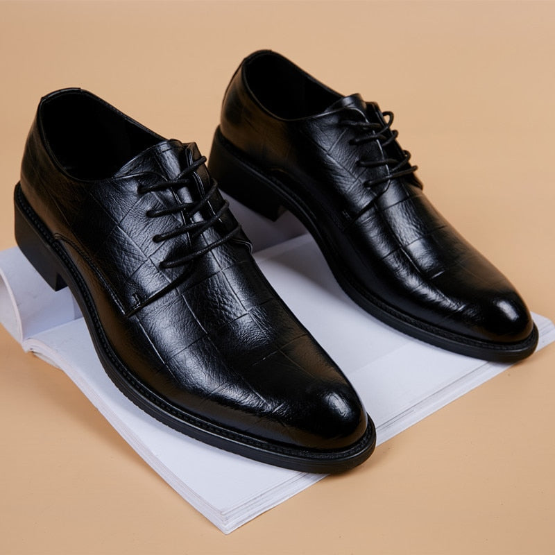 saferido New Black Men Suit Shoes Party Men's Dress Shoes Italian Leather Formal Shoes Men Office