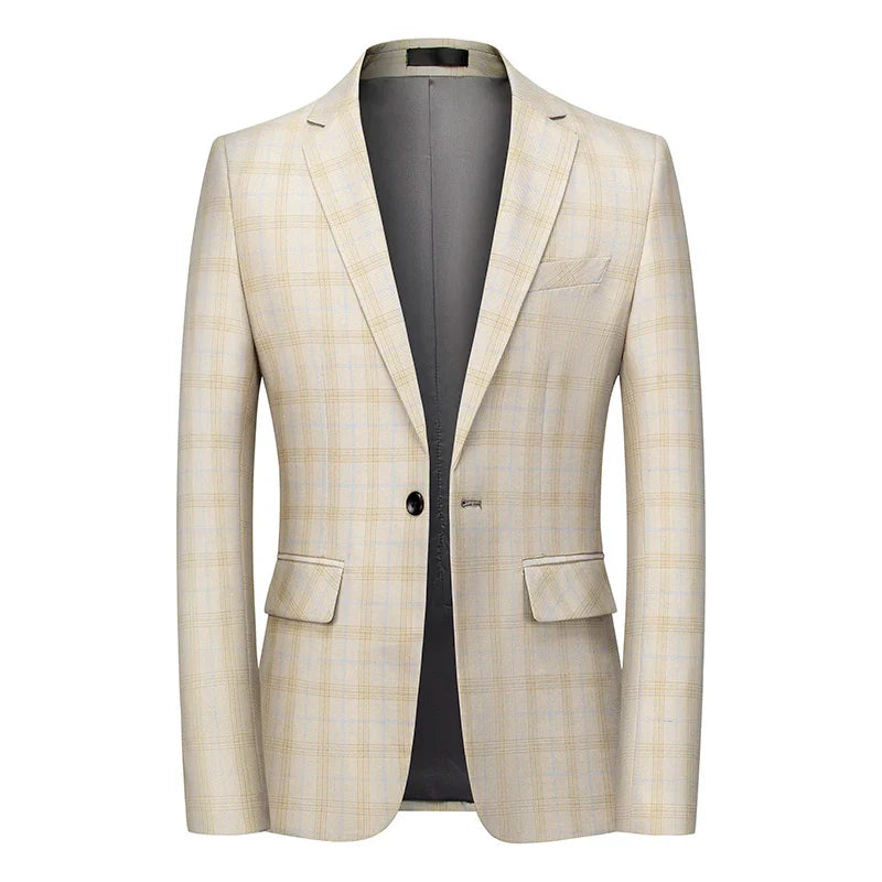 saferido Men's Spring High Quality Plaid Business Suit/Male Slim Fit Groom To Get Married Dress Blazers/Man Casual Jacket 5XL 6XL