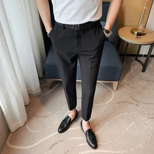 saferido Men Suit Pants Spring Pure Color Business Casual Formal Pants Slim High Quality Men's Fashion Classic Men's Suit Trousers