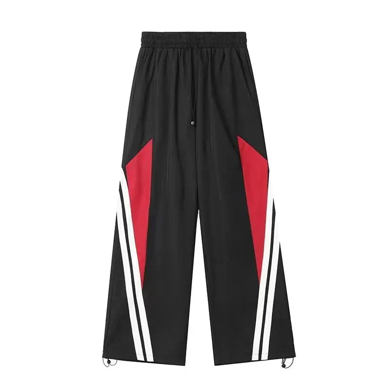 Baggy Two Piece Set for Men Parachute Wide Leg Pants Sweatshirts Outfit Tracksuit Men Polo Vintage Casual Streetwear