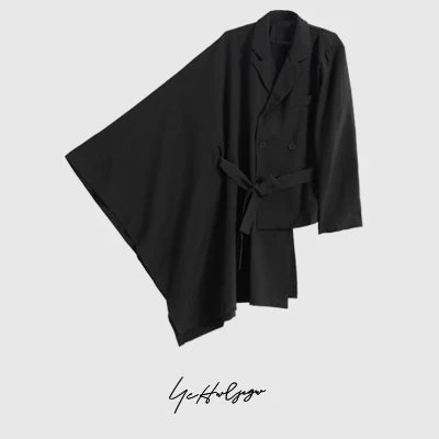 saferido New Suit Men's Spring and Autumn Casual Men's Trend Niche Personality Irregular Creative Fashion Loose Suit Jacket