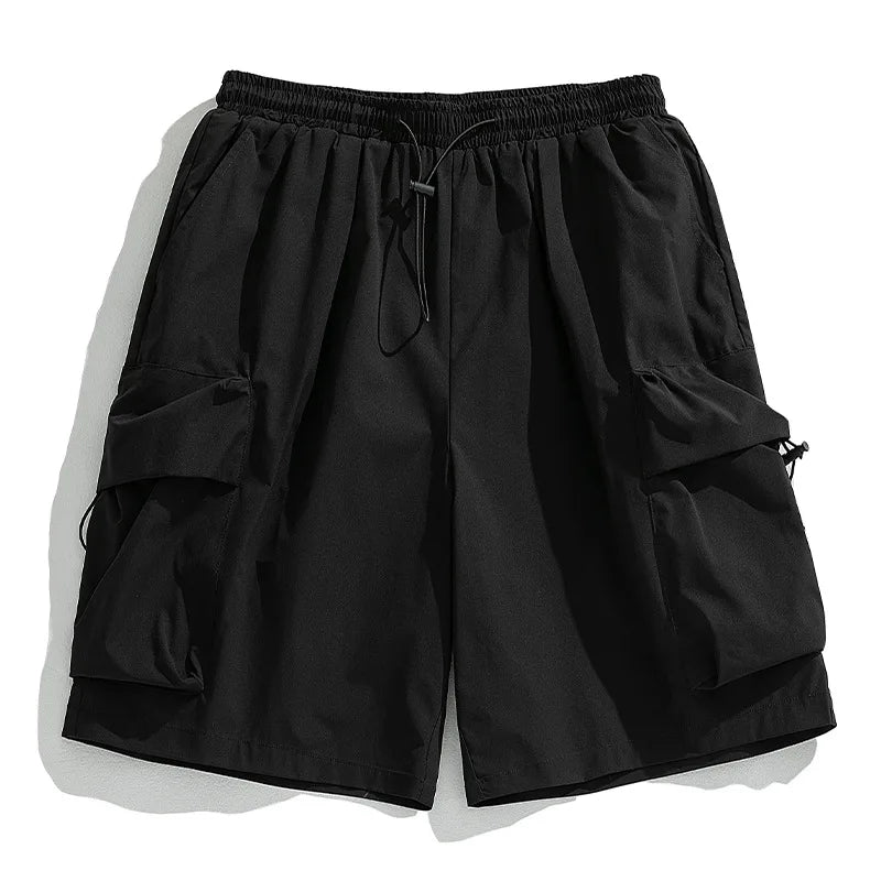 saferido Khaki Cargo Shorts Men Techwear Korean Casual Pants Male Jorts for Men Summer Loose Japanese Streetwear Hip Hop Pocket