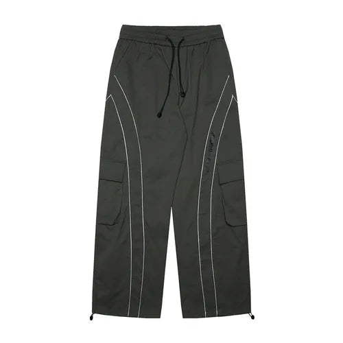 Baggy Wide Leg Cargo Pants Men Oversize gray Cargo Trousers Male Loose Casual Sweatpants Streetwear Hip Hop