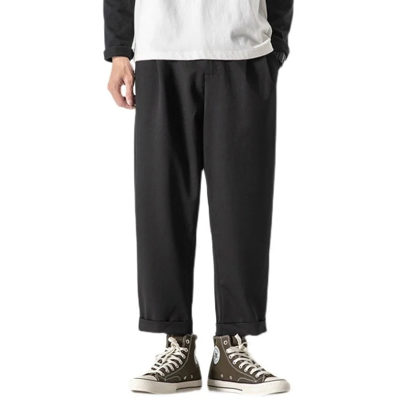 saferido Loose Trend Casual Pants Men's Loose Wide Leg Baggy Pants Fashion Spring And Summer Solid Color All-match Sports Overalls