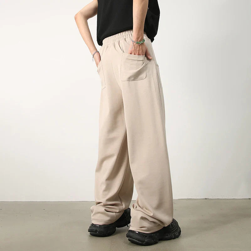 saferido Baggy Sweatpants Men Wide Leg Casual Pants Men Oversize Gray Khaki Trousers Male Loose Korean Streetwear Old Money