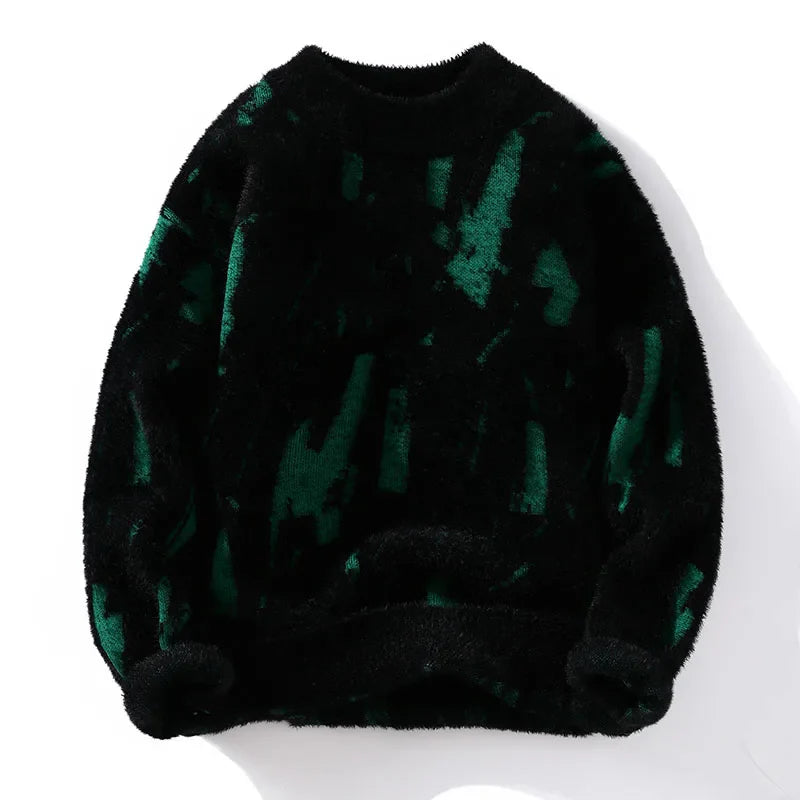 Winter Harajuku Mink Cashmere Sweater Men Half Turtleneck Hip Hop Sweaters Top Quality Pull Homme Thick Warm Mens Pullovers