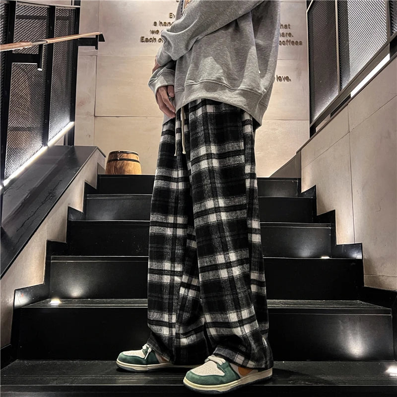 saferido Men Casual Cargo Pants Wool Harem Pants Baggy Joggers Mopping Trousers Harajuku Hip Hop Loose Women Wide Leg Pants Overalls