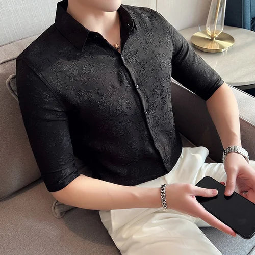 saferido Clothing Men's Summer High Quality Short Sleeve Shirts/Male British Business Shirt Camisa Plus size S-4XL