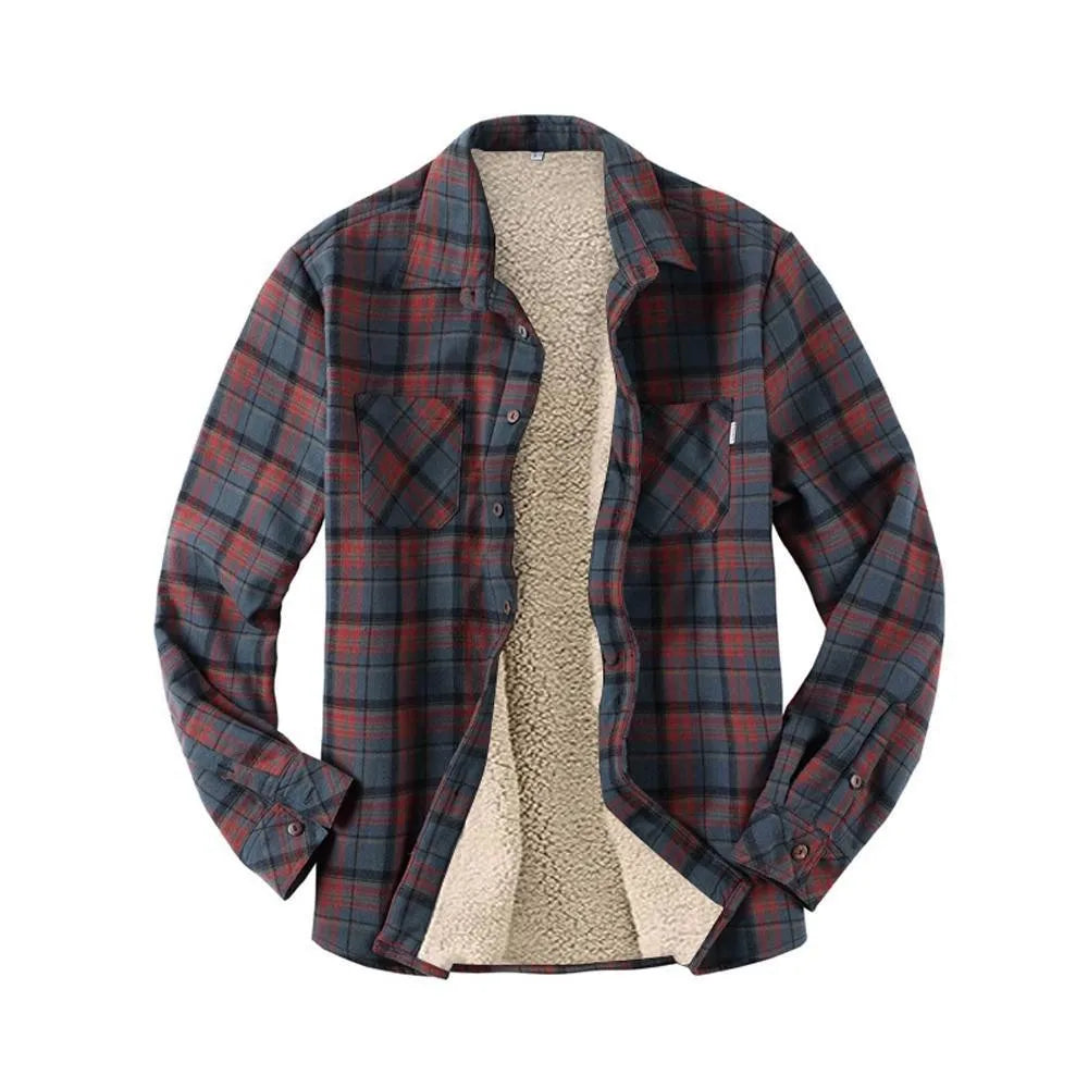 Shirts Quality Mens Plaid Flannel Thick Jacket Warm Quilted Lined Long Sleeve Autumn Winter Male Fashion Cotton Coat Pockets