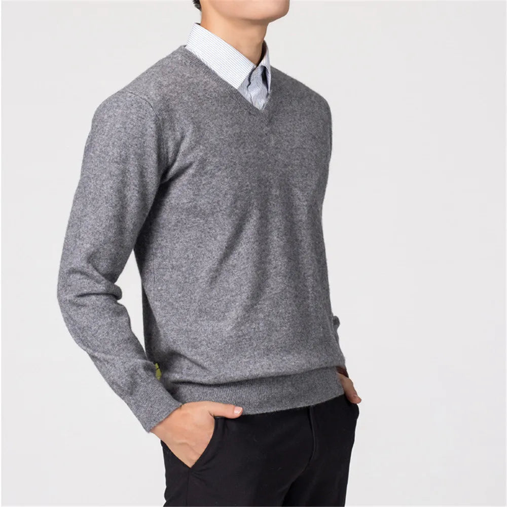Men's Sweaters V-neck Pullovers Cashmere Knitting Hot Sale Spring Women Sweaters Wool Knitwear High Quality Jumpers Clothes