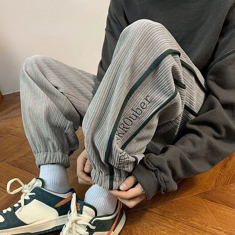 saferido Male Sweat Pants Athletic Track Sport Sweatpants for Men Cotton Trousers Plain Jogger Young La New Items in Casual Korean Style