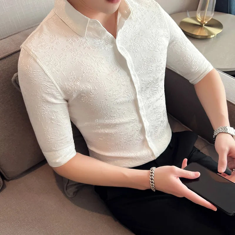 saferido Clothing Men's Summer High Quality Short Sleeve Shirts/Male British Business Shirt Camisa Plus size S-4XL
