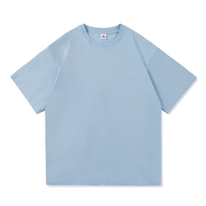 Summer Fashion Men's T Shirt Casual Solid Short Sleeve Classical Tee Mens 100% Cotton Oversized Hip-Hop Top Tees 5XL